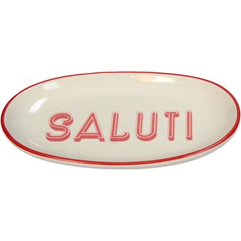 Plate Oval Saluti Stoneware White 21x12.5x2.5cm