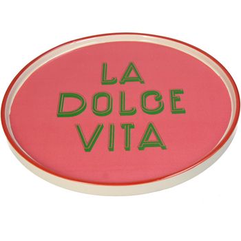 Plate La Dolce Vita Stoneware Pink 25.5x25.5x1.5cm