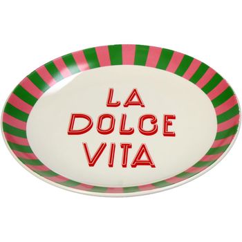 Teller La Dolce Vita Steingut Weiß 25x25x3,5cm