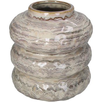 Vase Steingut Sand 21.5x21.5x22.5cm