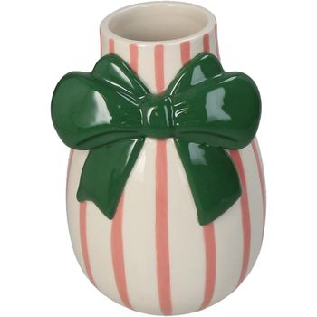 Vase Bow Stoneware Multi 12.1x12.5x17.7cm