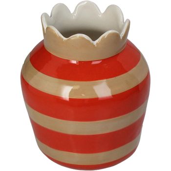 Vase Stripes Stoneware Multi 14.3x14.3x17.5cm