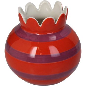 Vase Stripes Stoneware Multi 15x15x14.3cm