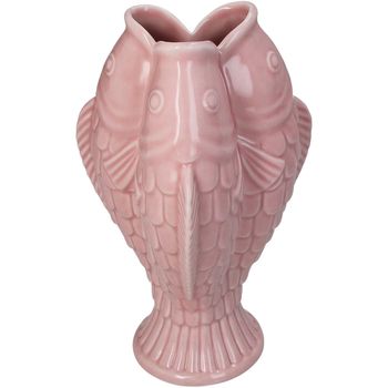 Vase Fish Porcelain Pink 13x11.8x22cm