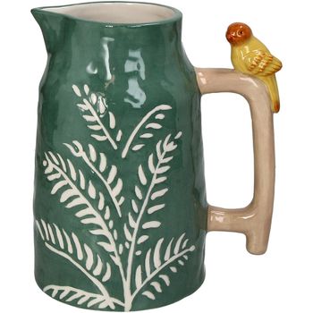 Vase Bird Stoneware Green 18.5x13.2x20.6cm