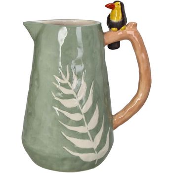 Vase Bird Stoneware Green 18.5x12.5x22.2cm