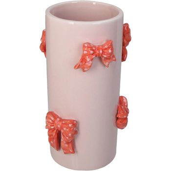 Vase Bow Dolomite Pink 13x13x22.5cm