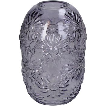 Vase Glass Purple 15x15x24cm