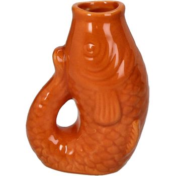 Vase Fish Stoneware Terra 8x5.5x11.3cm