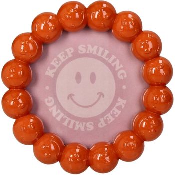 Photo Frame Smiley Polyresin Orange 10x10cm