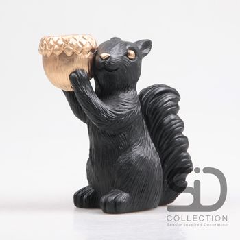 EEKHOORN MET WAXINEHOUDER CEMENT 18x10.5x20.5 CM ZWART