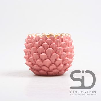 BLOEMPOT DENNENAPPEL CEMENT 14X14X11 CM  OUDROZE