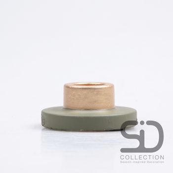 KANDELAAR CEMENT 7X7X3 CM OLIJFGROEN