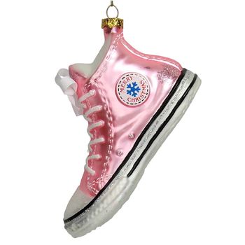 Ornament Sneaker Glas Rosa 12.7cm