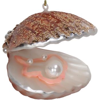 Ornament Shell Glass Peach 8 cm