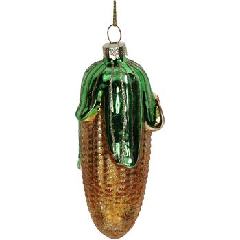Ornament Corn Glass Yellow 11.8cm