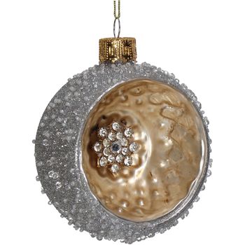 Ornament Kugel Glas Elfenbein 8cm