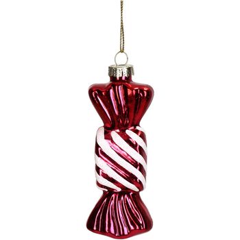 Ornament Candy Glass Red 10.1cm