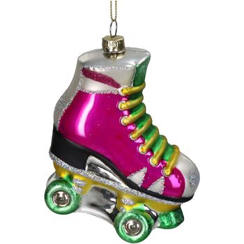 Ornament Rollerskate Glass Multi 10.1cm