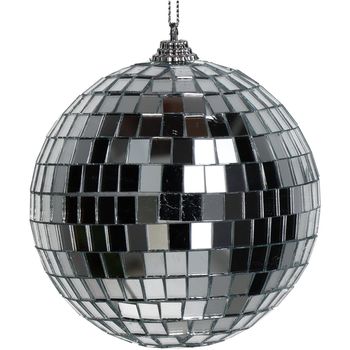 Ornament Disco Ball Glass Silver 10cm