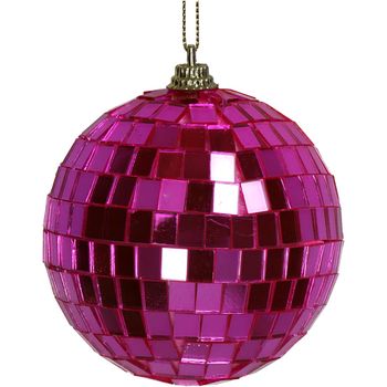 Ornament Disco Ball Pink 8x8x10cm