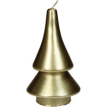 Kerze Weihnachtsbaum Wachs Gold 7.5x7.5x14cm
