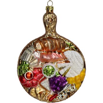 Ornament Cold Cuts Plate Glass Multi 14.5cm