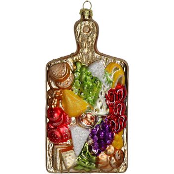 Ornament Cold Cuts Plate Glass Multi 16cm