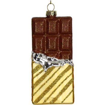 Ornament Chocolate Bar Glass Brown 12.1cm