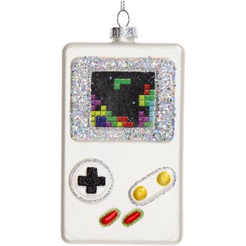 Ornament Gameboy Glass Silver 10.8cm