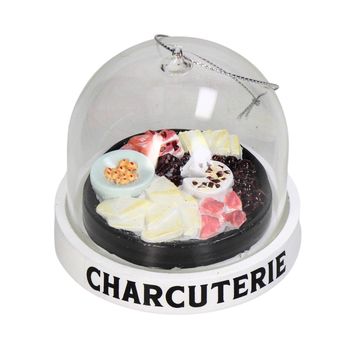 Ornament Charcuterie Cloche  Glass White 7.5cm