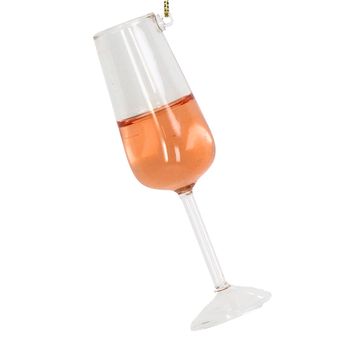 Ornament Wineglass  Glass Pink 12cm