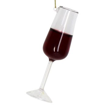 Ornament Wineglass Glass Red 12cm