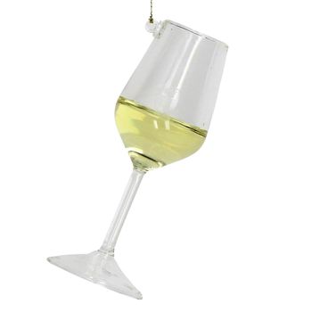 Ornament Wineglass  Glass White 10cm