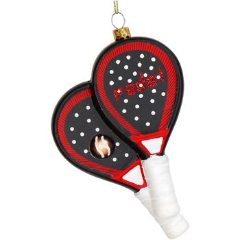 Ornament Paddle Glass Black 14.3cm