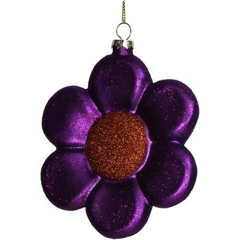 Ornament Flower Glass Purple 11.7cm