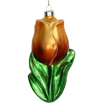 Ornament Tulip Glass Yellow 10.2cm