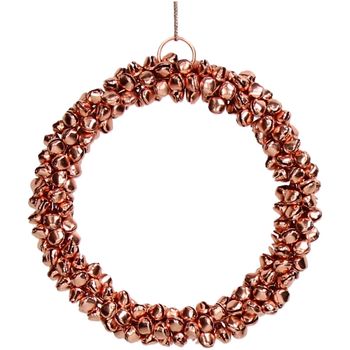 Ornament Bells Wreath Metal Copper 12cm