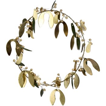 Ornament Wreath Metal White 20cm