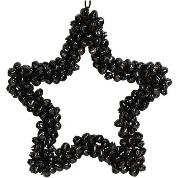 Ornament Bells Star Metal Anthracite 14cm