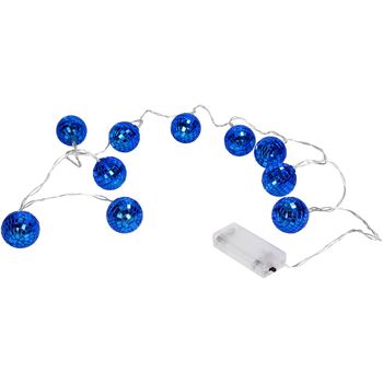 Garland Disco Ball Glass Blue 180cm + LED