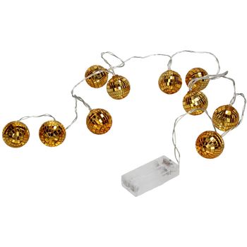 Garland Disco Ball Glass Yellow 180cm + LED