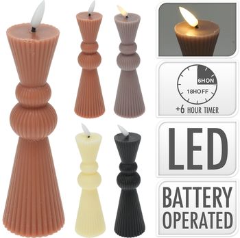 LED KAARS D5,5 H17,5CM GERIBBELD 4 ASS. KLEUR INCL 1X CR2032