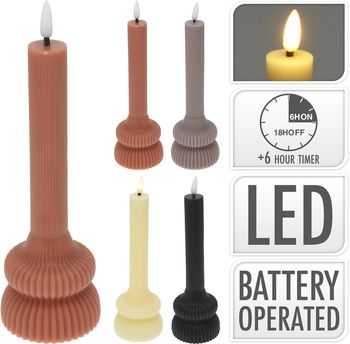 LED KAARS D7 H20CM GERIBBELD 4 ASSORTIE KLEUR EXCL 2X AAA