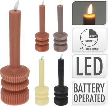 LED KAARS D7 H22CM GERIBBELD 4 ASSORTIE KLEUR EXCL 2X AAA