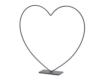 Metal heart standing on base 39cm black