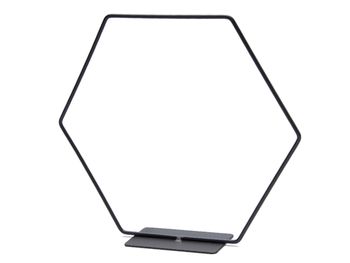 Metal hexagon on base 25cm black