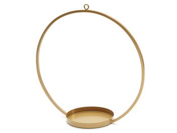 Metal ring hanging 30cm gold + tray