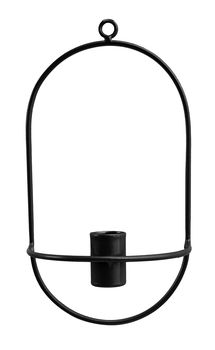 Metal wall candle holder 12x20cm black