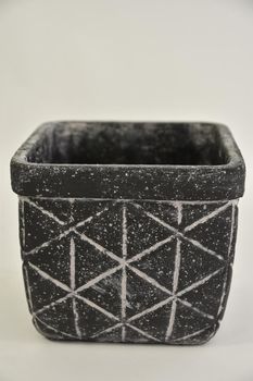 Pot Arcade vierkant 16x16x14cm Black-Wash